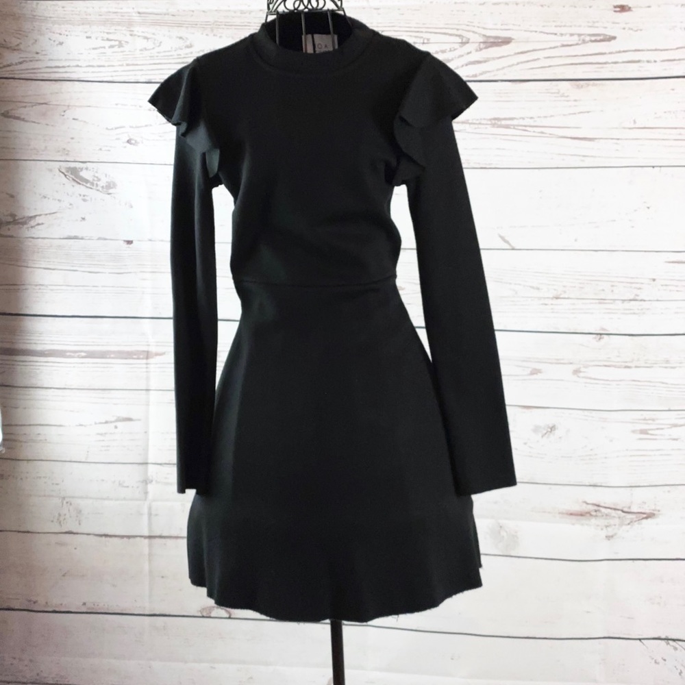 J.O.A. Women’s Black Knit Ruffles Dress Size XS